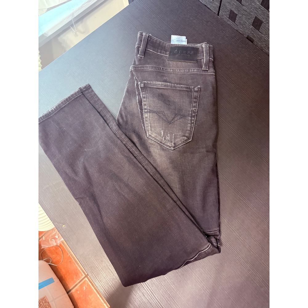 Guess men's distressed denim jeans black size 30 w 30L